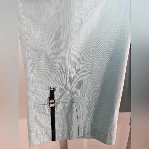 Jamie Sadock "Perfect Fit" Capris Pastel Aqua Blue Cropped - Picture 3 of 12
